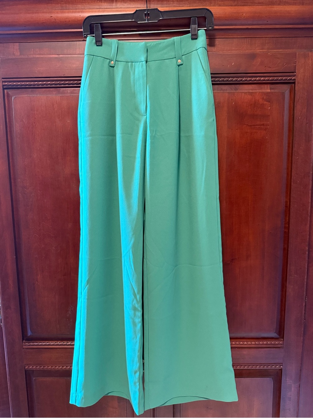 Anthropologie Emerald Green Wide-Leg Trousers
